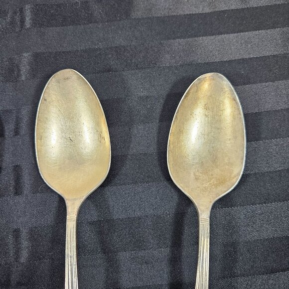 Vintage Oneida Community Plate‎ Serving Spoons Coronation Pattern Set of 4 - Picture 7 of 11